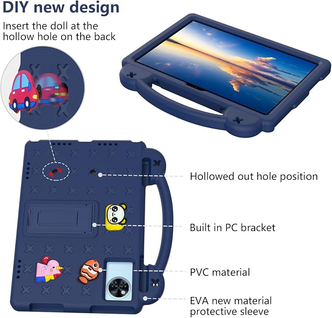 Case for Lenovo Idea Tab 11 inch 2025 (TB336) Kids EVA Shockproof Cover with Stand Handle for Lenovo Idea Tab 11''/ K11 Gen 2 Tablet Blue