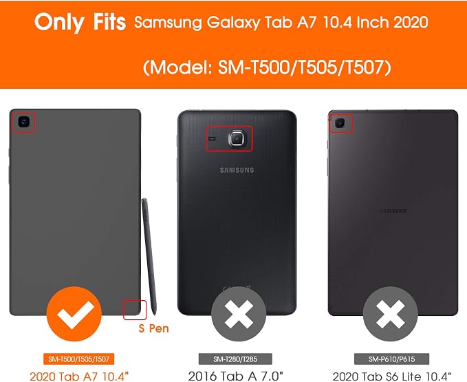 Soke Galaxy Tab A7 Case 10.4 Inch (SM-T500 / T505 / T507)with Built-in Screen Protector Rugged Full Body Protective Case for 2020 Samsung Galaxy Tab A7 10.4 (Black)
