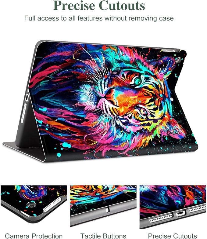 Lokigo Case for iPad 9th/8th/7th Gen 10.2 Air 3rd/Pro10.5 Aurora Forest | Protective Folio Soft Back Cover Pencil Holder for Teens/Students/Office Staffs 4 Angles Viewing Stand Auto Wake/Sleep