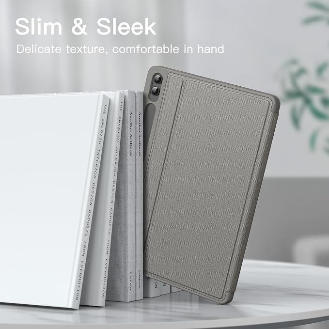 JETech Case for Samsung Galaxy Tab S9 FE+ / S9 FE Plus 12.4-Inch with S Pen Holder Slim Folio Stand Protective Tablet Cover Multi-Angle Viewing (Black)