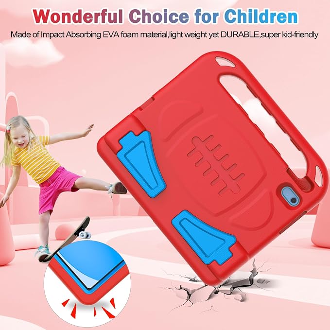 TIRIN Kids Case for iPad A16 11th Generation 2025/iPad 10th Generation 2022 with Built-in Screen Protector Shockproof Handle Stand iPad Case for Kids Black