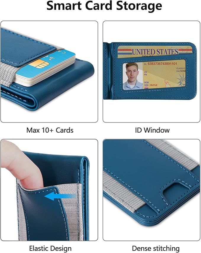 ExtreLife 2-in-1 Magsafe Wallet Adjustable Stand Open ID Window Magnetic Wallet for iPhone 17/16/15/14 Pro Max/14 Pro/14 Plus/13/12 Series 9 Cards Holder Vegan Leather Black