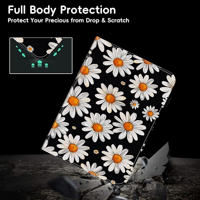 Case for Kindle Paperwhite 12th Gen 2024 (7) &amp Kindle Colorsoft Signature Edition (7)Wallet PU Leather Folio Cover Multi-Angle Stand with Auto Wake/SleepAesthetic Snake Floral