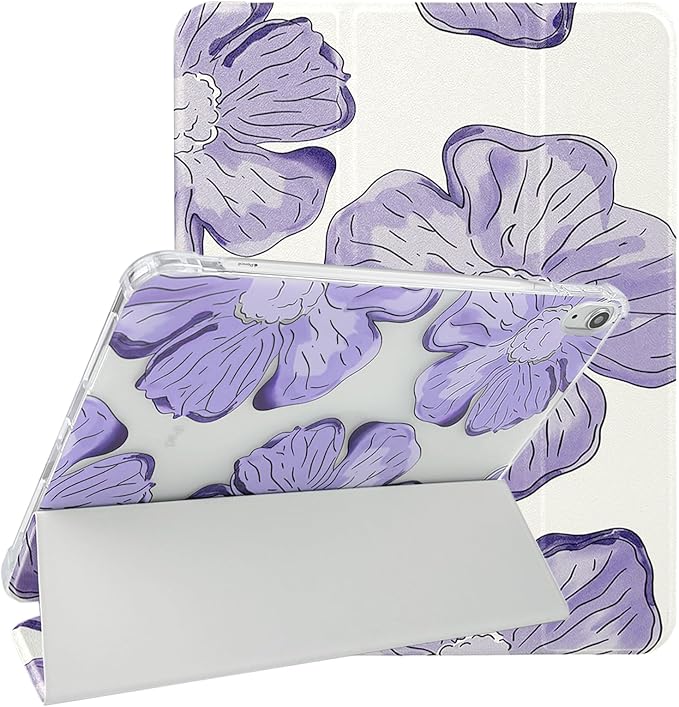 Lovmooful for iPad 9/8/7 Gen Case with Pencil Holder Cute-Bear Flower | Fit for iPad 9/8/7 (10.2-Inch2021/2020/2019 Model9th/8th/7th Generation)Soft TPUTrifold StandProtectiveGirly