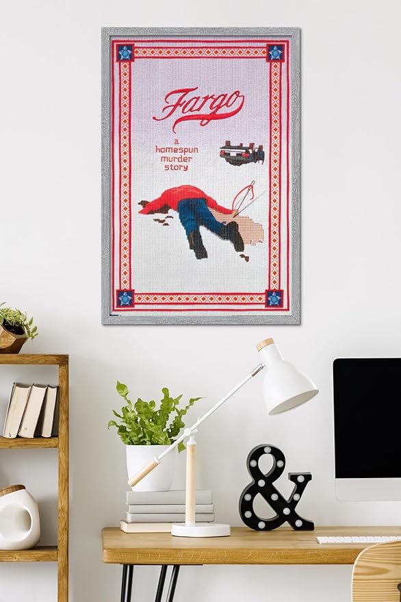 Fargo (1996) - One Sheet Wall Poster, 34L" x 22.4W", Gray Framed Version