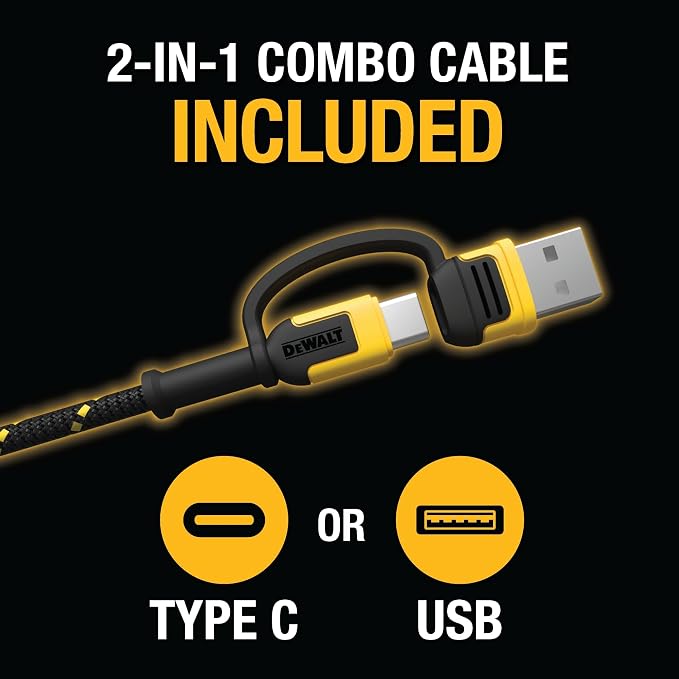 DEWALT Heavy Duty Wireless Charger 15W Max Cell Phone Charger | Wireless Charging Pad for MagSafe Compatible iPhone 17/16/15/14/13/12 Plus Pro Max Includes Wall Mounting Plate