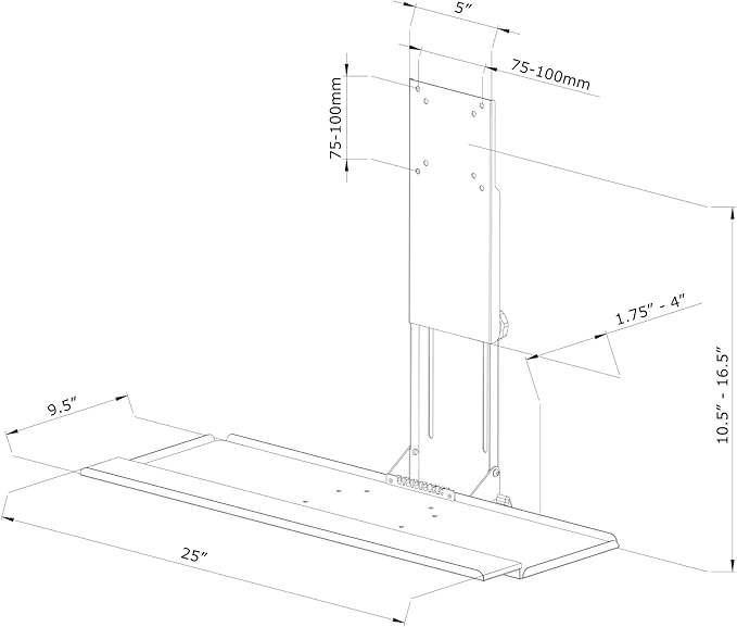 VIVO Computer Keyboard and Mouse Platform Tray, Adjustable VESA Mount Attachment, MOUNT-KB02