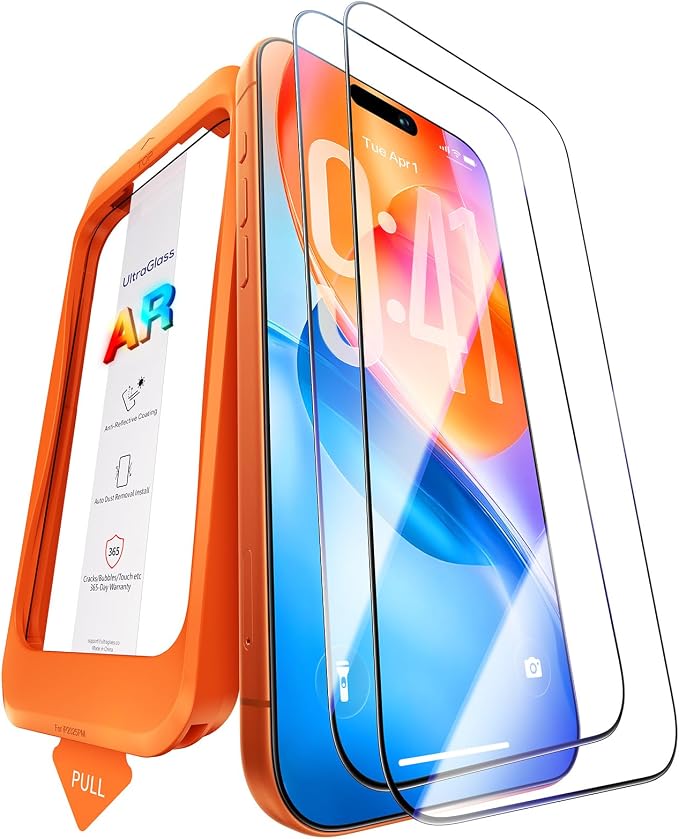UltraGlass TOP 9H+ Armor for iPhone 15 Pro Max Screen Protector [NO.1 Military Grade Shatterproof] Screen Protector 15 Pro Max Tempered Glass [Longest Durable] Full Coverage 2 Pack
