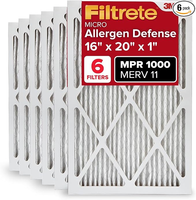 Filtrete 16x20x1 AC Furnace Air Filter, MERV 11, MPR 1000, Micro Allergen