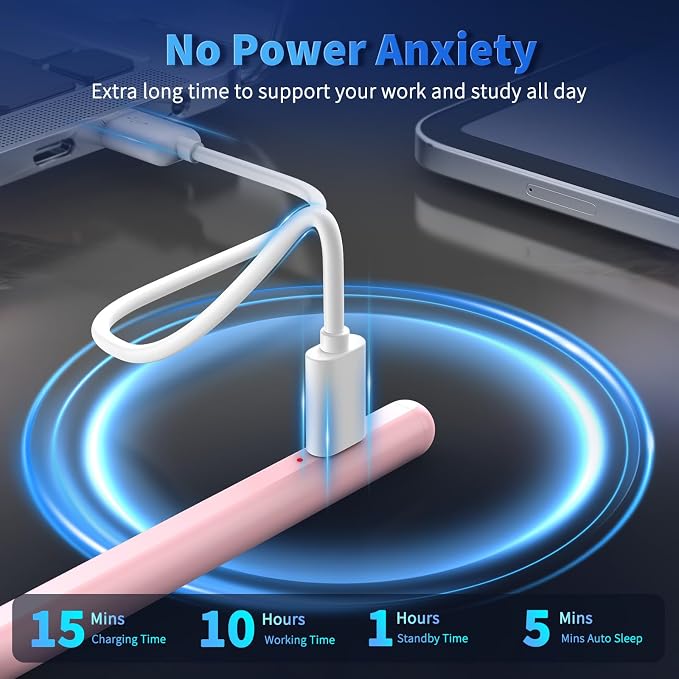Universal Stylus Pen for iPhone 2X Fast Charge Stylus Pencil for ipad | Compatible with iPhone Apple ipad Pro Air Mini Android Tablet All TouchscreenPink