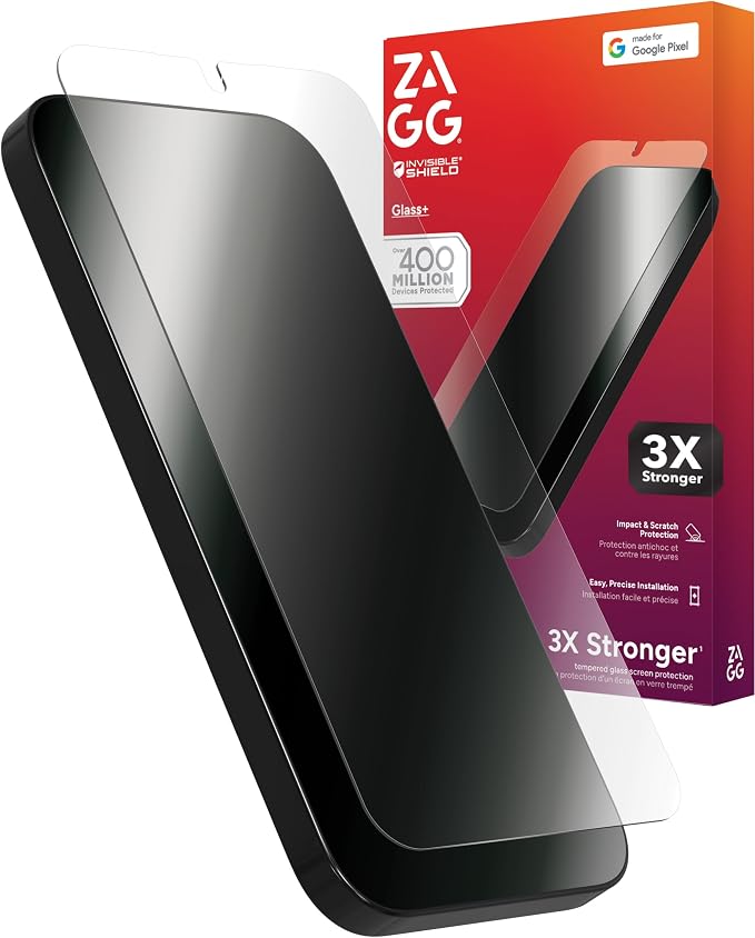 ZAGG Glass+ Google Pixel 10 Pro Fold Screen Protector (Front Screen Only) – Extreme Impact &amp Shatter Protection Scratch-Resistant Smudge-Resistant InvisibleShield Easy Installation