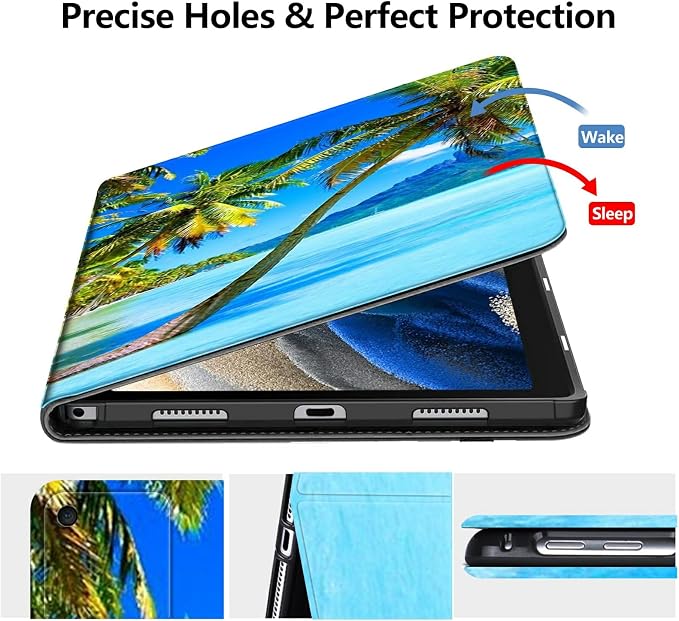 Case for Amazon Fire 7 Tablet 2019/2017 Release 9th/7th Generation PU Leather Smart Protective Cover with Auto Sleep/Wake for Fire 7 2019Beautiful Sunset