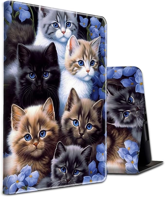 for 10.1 Amazon Fire HD 10 Tablet (13th Generation 2023 Release)PU Leather Multi-Angle Anti Slide Stand Cases with Auto Wake/SleepAnimals Dog Paws Galaxy