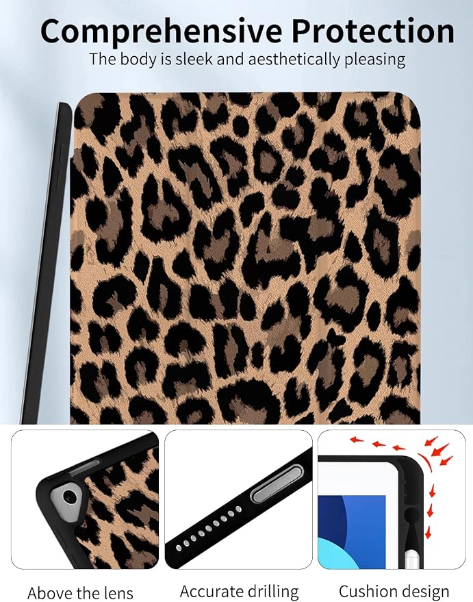 Case for iPad 9th/ 8th/ 7th Generation Case 10.2&amp10.5 Inch (2021/2020/2019 Release) Slim Lightweight Soft Trifold Back Cover with Pencil Holder &amp Auto Sleep/Wake CoverBeige Checkered