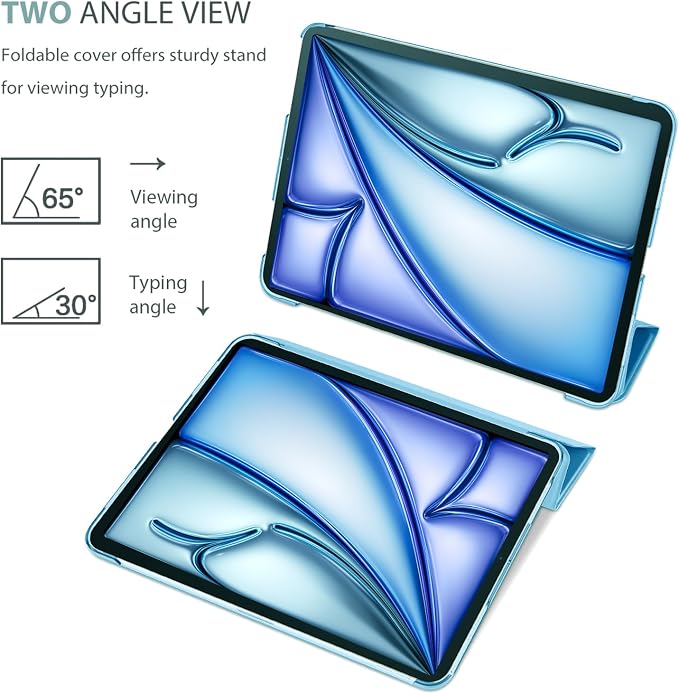 ProCase Smart Case for iPad Air 11-inch M4/M3/M2 &amp Air 10.9 5th/4th Gen | Hard Back Cover with Auto Sleep/Wake Slim Lightweight Case for iPad Air 11 2026/25/24 &amp 10.9 2022/2020-Aqua