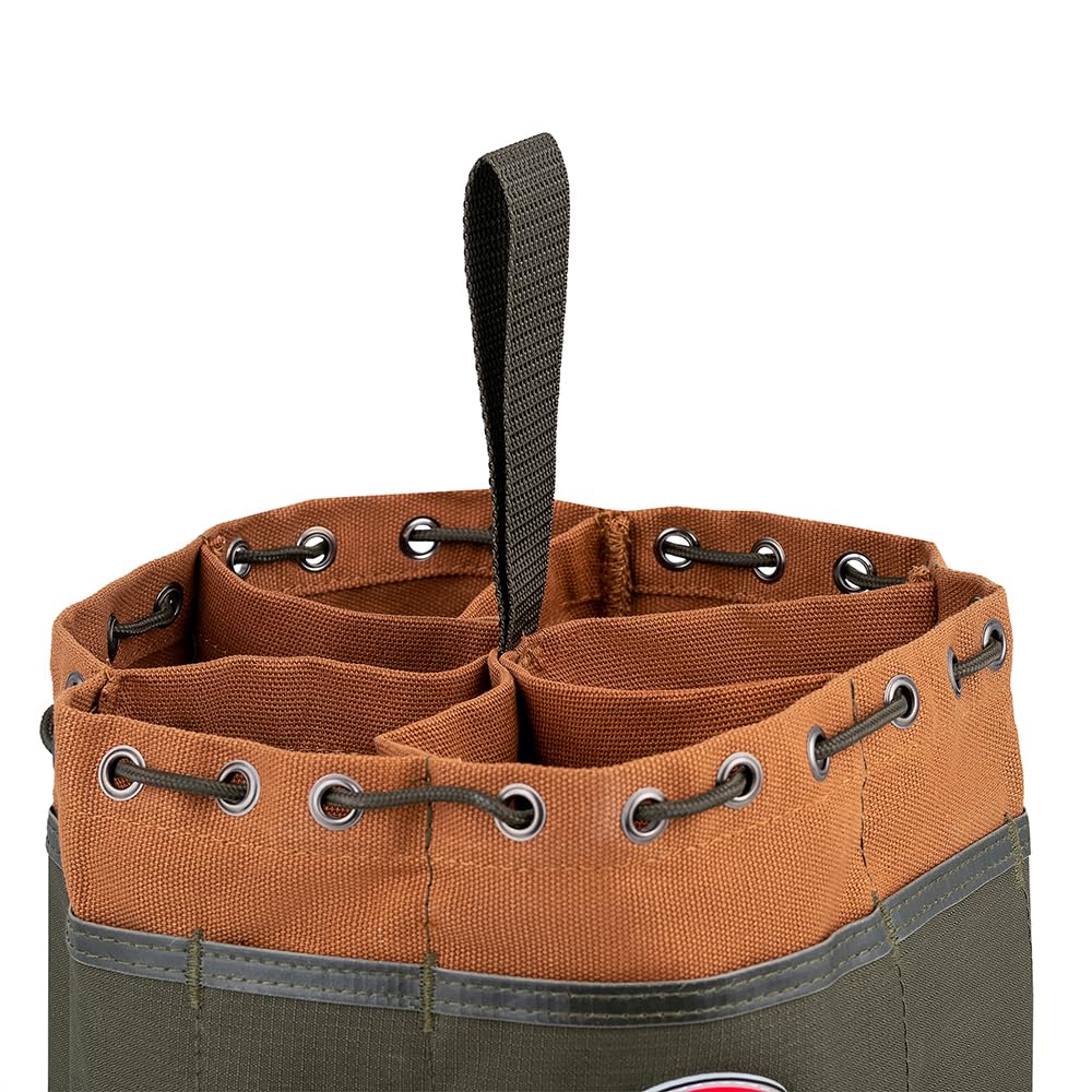 Bucket Boss 25001 Canvas Organizer Parachute Bag with 19 Pockets for Nails,Screws, and Bolts in Brown (Pack of 6)