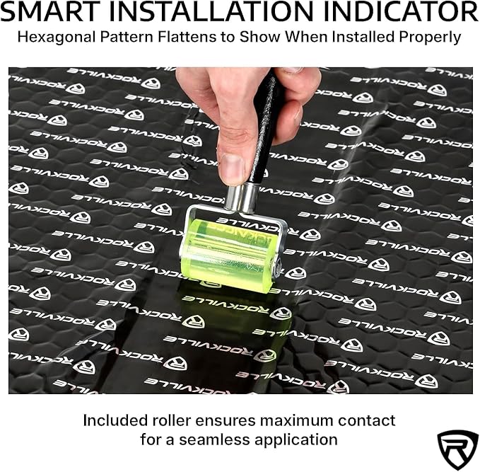 Rockville ROCKMAT 37-15 Sound Deadening Mat, 60 mil Butyl Aluminum Foil Sheets, 37.5 Sq Ft Coverage, Peel and Stick Automotive Soundproofing and Vibration Damping for Doors Floors Trunk
