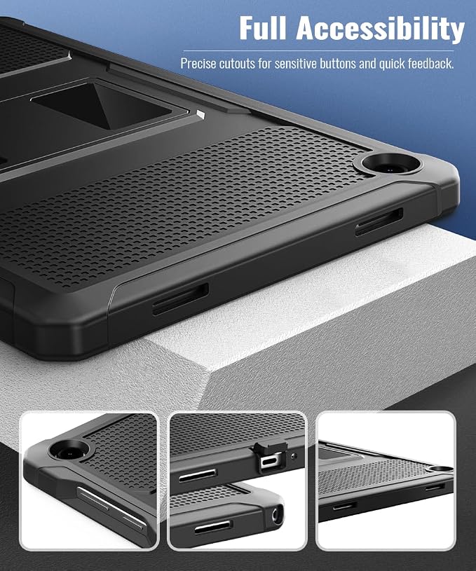 MoKo Shockproof Case Fit Samsung Galaxy Tab A11+ Plus/ A9+ 11 Inch | Full Body Rugged Stand Back Cover with Built-in Screen Protector for Galaxy Tab A11+/ A9+ Tablet Light Gray