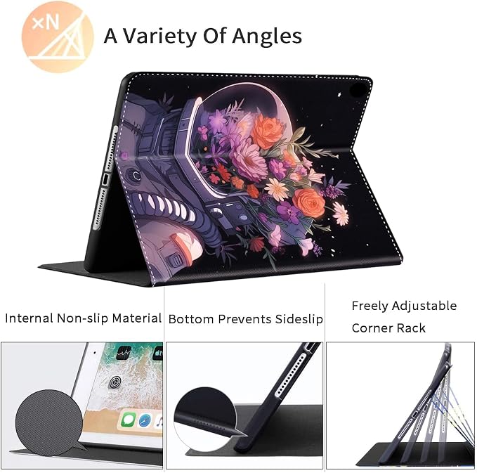 Case for iPad Pro 11 Inch 2022/2021/2020 (4th/3rd/2nd Gen) for iPad Air 5th / 4th Generation 10.9 Inch (2022/2020) Durable Shockproof Protective Cover，Black Woman Queen Afro Design