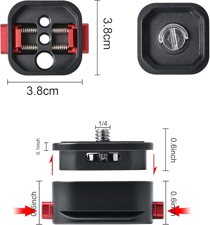 Quick Release Plate, Camera Tripod Mount Arca Swiss QR Plate Fast Claw Clamp Compatible with Canon Sony Nikon Pentax DSLR/SLR/Zhiyun/Feiyu/DJI/Moza Stabilizer, Tripod Slider Gimbal