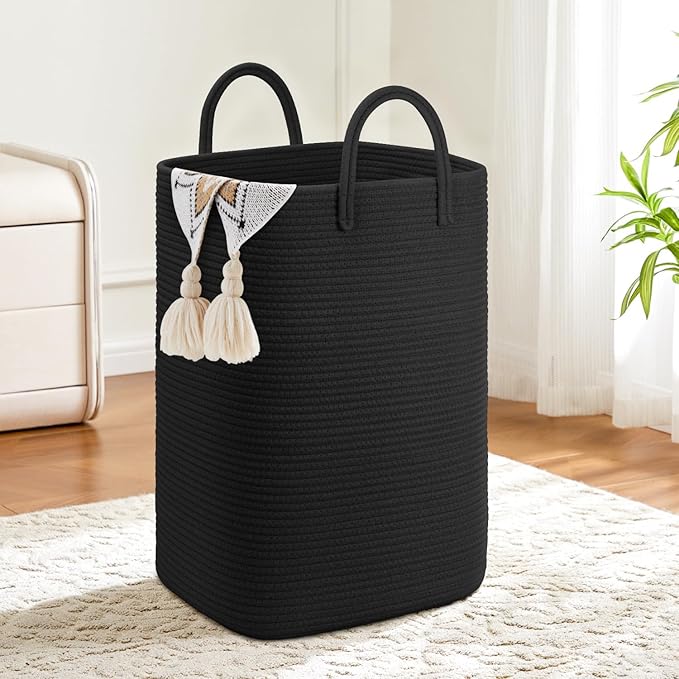 Artfeel Laundry Basket,Woven Cotton Rope Laundry Hamper,100L Versatile Storage for Dirty Clothes,Baby Toys,and Blankets in Bathroom, Nursery,and Living Room