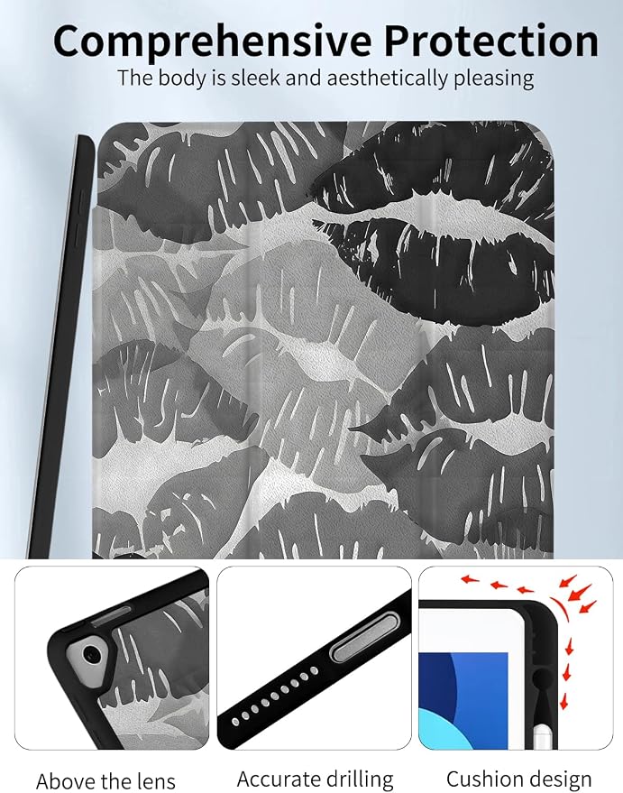 Case for iPad 9th/ 8th/ 7th Generation Case 10.2&amp10.5 Inch (2021/2020/2019 Release) Slim Lightweight Soft Trifold Back Cover with Pencil Holder &amp Auto Sleep/Wake CoverBeige Checkered