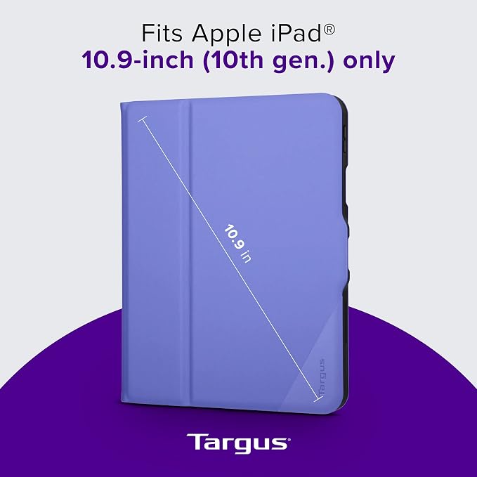 Targus VersaVu iPad 10th Generation Case 2022 iPad 10.9 Inch Case 10 Case 360 Degree Rotating Military Grade Drop Protection Cover for 10.9â€ 10th Gen 2022 Magnetic Close Black (THZ935GL)