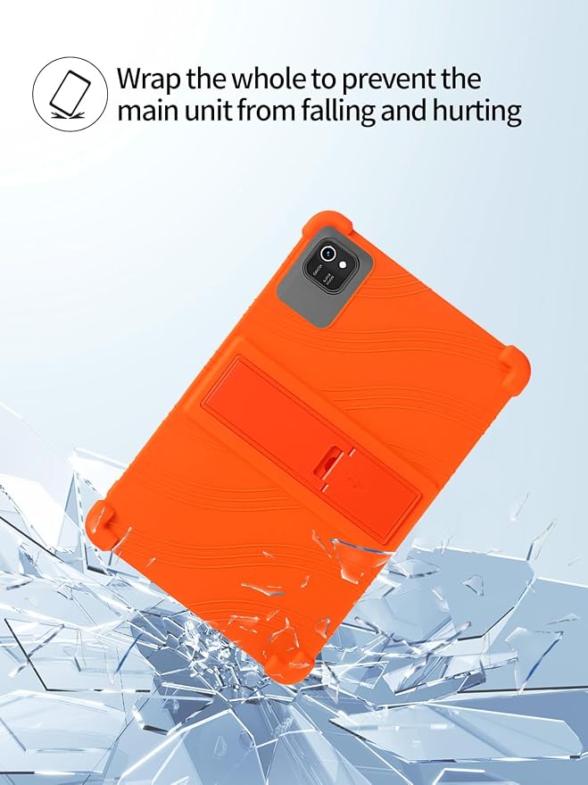 for kelankeke K10 Android 10-Inch TabletUYRUREL Skin-Friendly Soft Silicone Protective CaseFull Protection Against Drops and Scratcheswith Adjustable Viewing StandBlack.