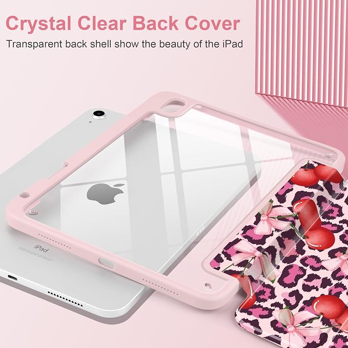 Case for iPad (A16) 11th Generation 11 inch 2025 /iPad 10th Gen 10.9 2022 - Aesthetic Cute Preppy Design Trifold Cover with Soft TPU Bumper Clear Back Auto Sleep/Wake Waves