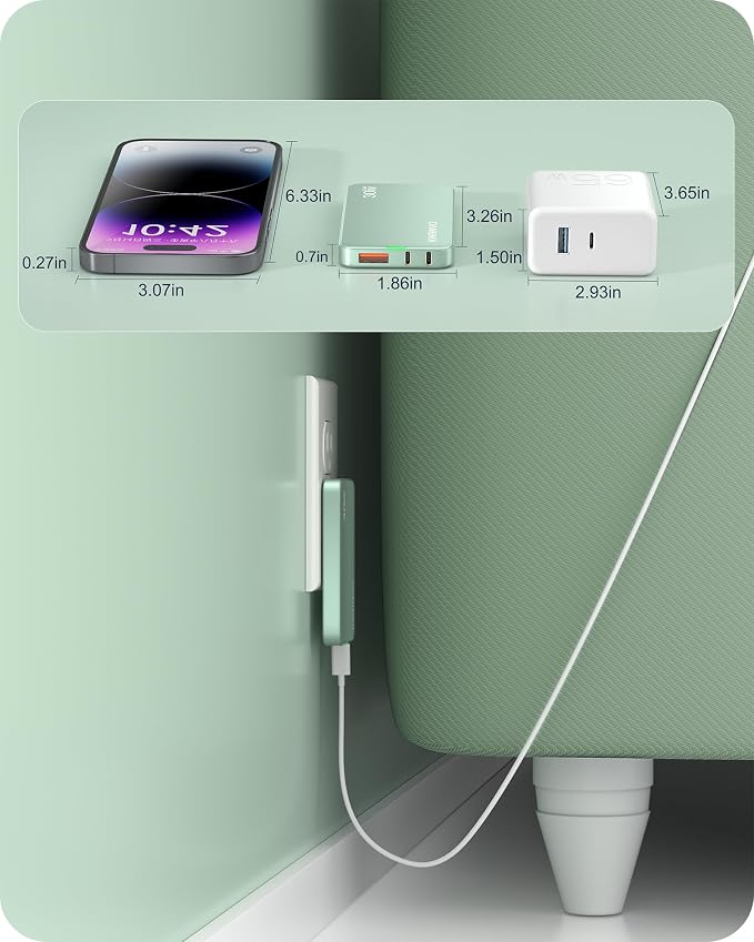 Flat USB Wall Charger 3 Ports Ultra-Slim Fast Wall Charger for Pixelbook iPad Pro iPhone 17/16/15/14 Black