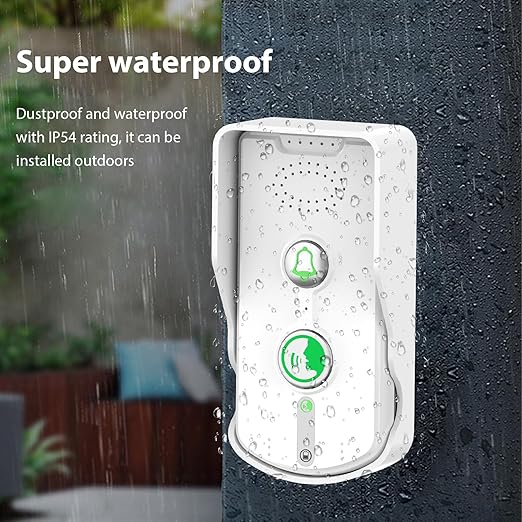 Swokely Rechargeable Wireless Intercom Unit, 2-Way Talking, 500 Meter Talking Distance, Power Saving, IP54 Water Resistance Rating, 2 Pcs, Suitable for Home, Office (White)