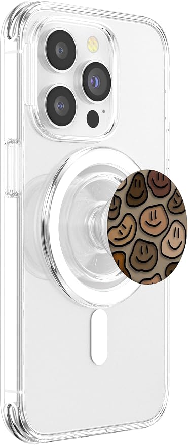 Trippy Liquid Swirl Dripping Art Aesthetic Beige Smile face PopSockets Adhesive PopGrip