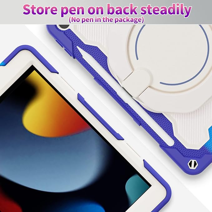for iPad 9th 8th 7th Generation Case(iPad 10.2 inch) for Kids | 15ft Drop Protection Rugged with 360 Kickstand Handle Shoulder Strap，HD Screen Protector，Shockproof (2021/2020/2019 Release)