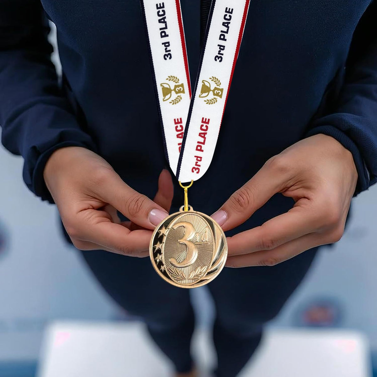 All Quality 1st 2nd 3rd Place Midnite Star Award Medals - 3 Piece Set (Gold, Silver, Bronze) Includes Neck Ribbon