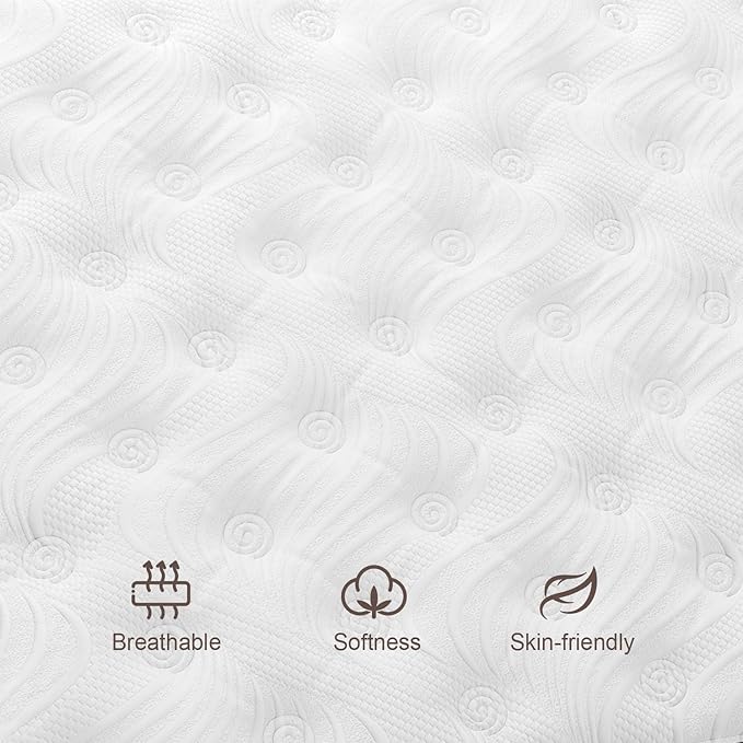 Twin Mattress, 14 Inch Hybrid Mattresses Eurotop with Gel Memory Foam,Motion Isolation Individually Wrapped Pocket Coils Breathable Comfort Soft Pressure Relief 100 Night Trial