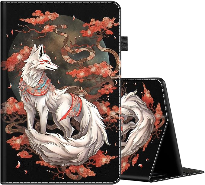 Case for All-New Amazon Fire HD 10 and 10 Plus Tablet (13th/11th Generation 2023/2021 Release) 10.1 Multi-Angle Smart Stand Cover Auto Sleep/Wake Skull and Fire