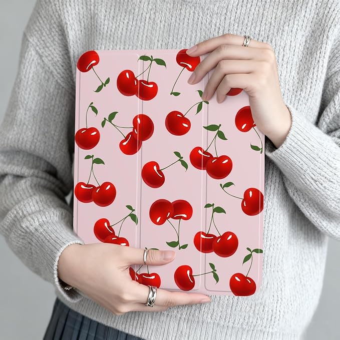 Case for iPad Air M3/M2 &amp Pro 12.9 Pro 12.9 (6th/5th/4th/3rd Gen)Cherry