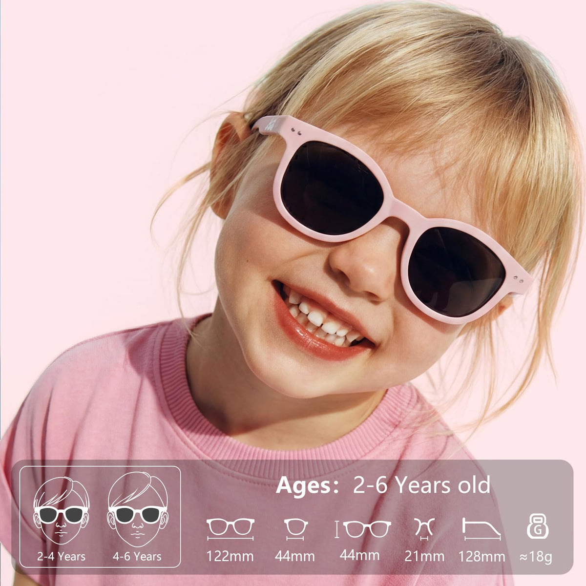 EYEBUDDY Kids Toddler Sunglasses Age 2-4/3-5 Boys Girls Polarized UV Protection Sun Glasses for Age 2-8