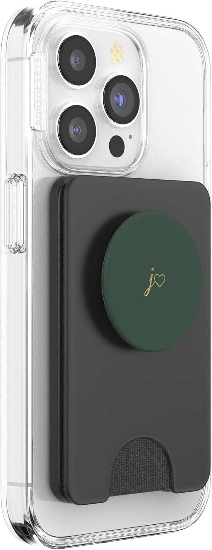 Yellow Initial Letter J Heart Minimalist Forrest Green PopSockets Adhesive PopGrip