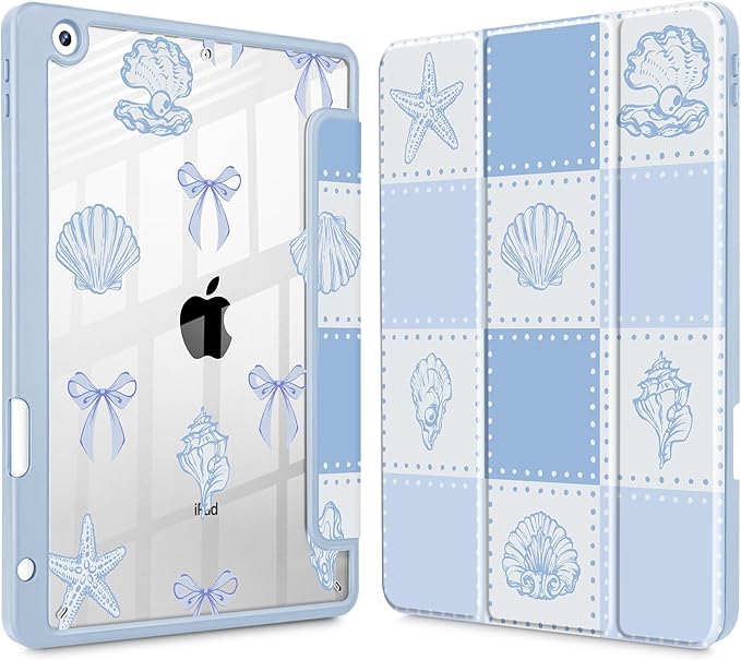 May Chen for iPad 9th Generation with Pencil Holder iPad 8th/7th Gen Case 10.2-inch [Penceil Holder] Trifold Stand Auto Wake/Sleep Clear TPU Protection Back Cover Ballet Shoes