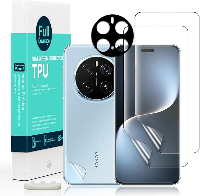 Ibywind for Honor Magic 7 Lite/X9c 5G Screen Protector2-PackHydrogel Film with Camera Lens ProtectorEasy Installation ToolBubble-FreeFingerprint Unlock CompatibleAnti-ShatterAnti-Scratch
