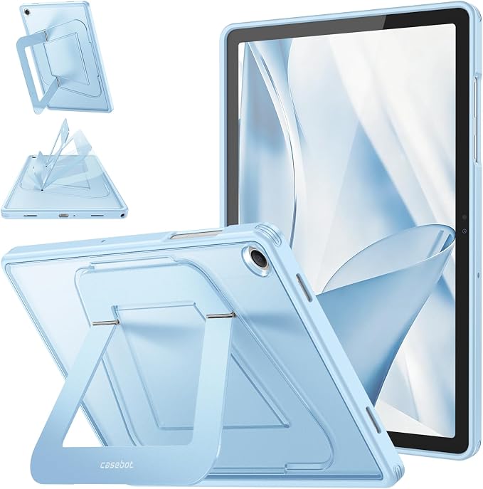 Fintie Multi-Angle Kickstand Case for Samsung Tab A11+/A9+ 11 in Black | Dual-Axis Aluminum Stand PC &amp TPU Protection Slim Frosted Hard Cover with Anti-Scratch Surface Stable Viewing Angles