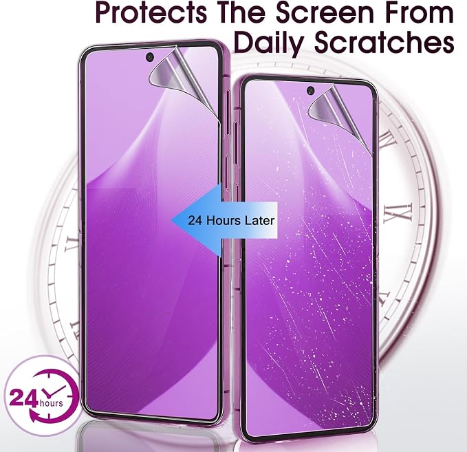 2 Sets Privacy Screen Protector for Samsung Galaxy Z Flip 5 6.7 | Inside Flexible TPU Hydrogel Film + Front Anti-Spy Tempered Glass Screen Protector Anti Scratch Self-Healing Case Friendly