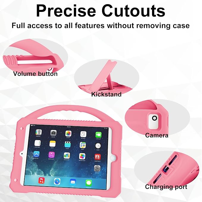 Kids Case for iPad mini 5 4 3 2 1Shockproof Protective Silicone Cover for Apple 7.9 inch Kids iPad mini/Mini 2/Mini 3/Mini 4/Mini 5 Case with Stand Handle (Blue)