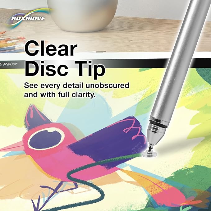BoxWave Stylus Pen Compatible with Wacom Intuos Pro M (PTH-660) - FineTouch Capacitive Stylus Super Precise Stylus Pen - Metallic Silver