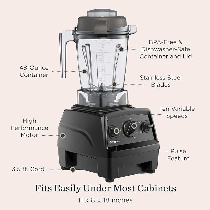 Vitamix E310 Explorian Blender, Professional-Grade, Self-Cleaning 48 oz. Container, Black