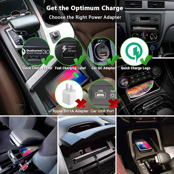 Wireless Car Charger QC 3.0 USB Adapter Kit Fast 15W 10W 7.5W Quick Charge Qi Charging Pad for iPhone 14 13 12 Mini 11 Pro Max 8 Plus X XR Xs LG G8 Samsung Note 9 Galaxy S10 S20 S21 S22 Android Phones