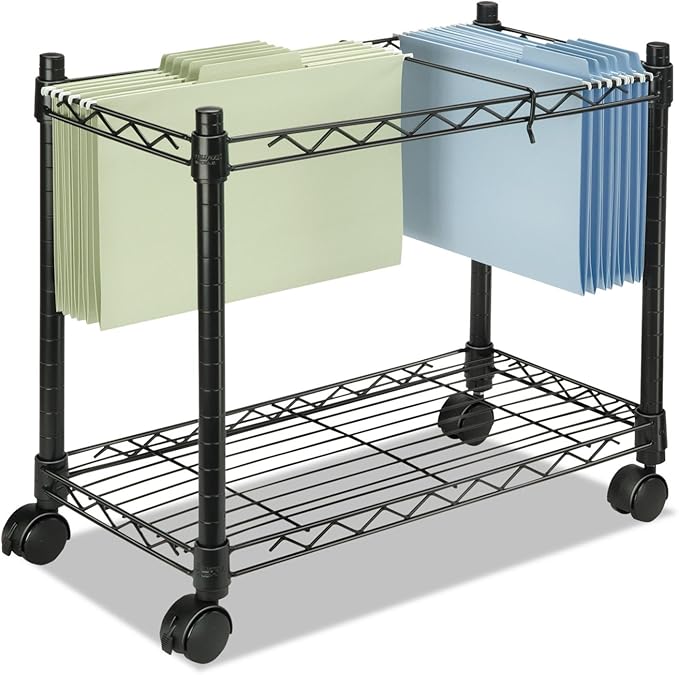 Fellowes 45081 High-Capacity Rolling File Cart, 24w x 14d x 20-1/2h, Black