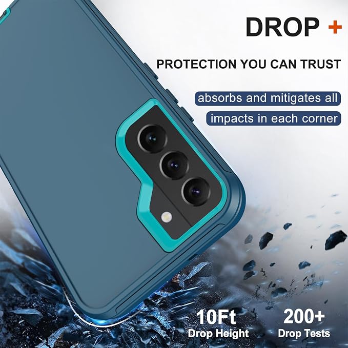 for Samsung Galaxy S22 Plus Case with Belt Clip Holster 2X Screen Protector [Military Grade Protection] Heavy Duty Full Body Shockproof Rugged Protective Cover for Samsung S22 Plus 5G Black