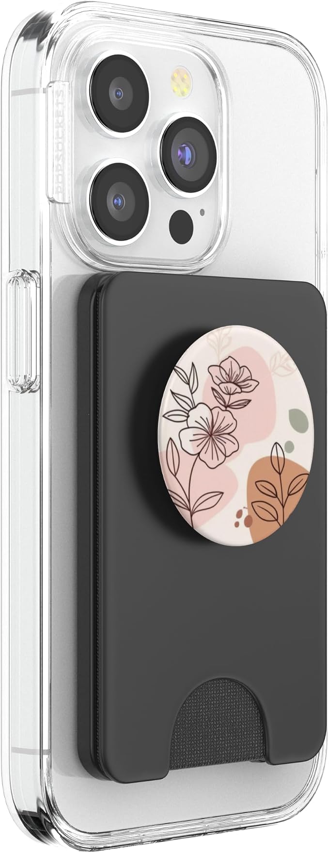 Peach Abstract Floral Line Art PopSockets Adhesive PopGrip